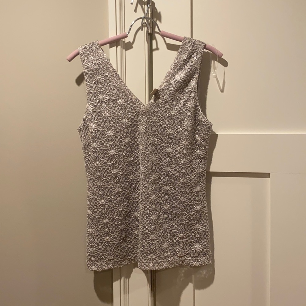 Banana Republic Silver lace-ish top